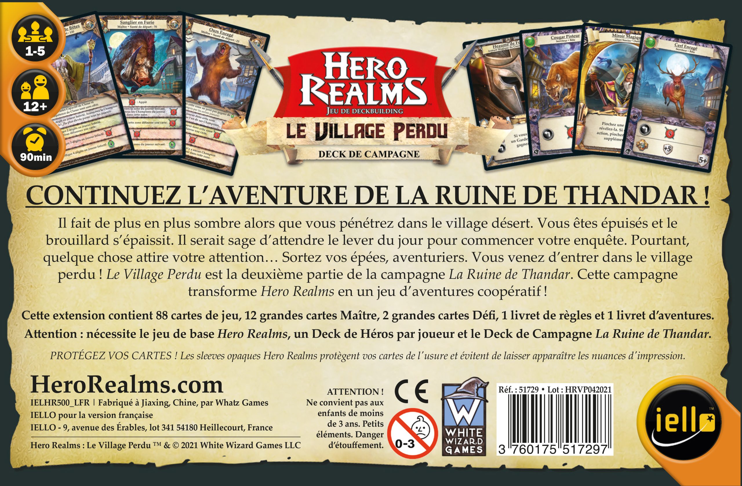 PKGamePack Hero Realms (Hero Realms + Decks Héro + La ruine de Thandar + Le village perdu + Dragon + Liche