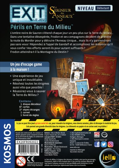 EXIT SDA - Perils en Terre du Milieu dos - iello