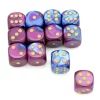 Chessex - Set de 12 dés 6 faces - Gemini - Violet Turquoise/Or