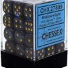 Chessex - Set de 36 Dés 6 - Lustrous - Shadow/Or