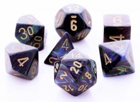 Chessex - Set de 7 dés - Lustrous - Shadow/Or