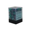 Chessex - Set de 12 dés 6 faces - Gemini - Bleu Sarcelle/Or