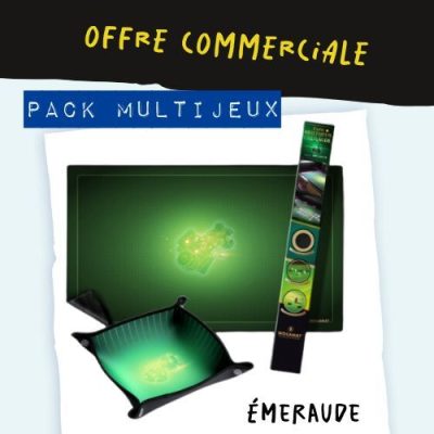 Pack Tapis Piste photo de l'offre pour avoir tapis de des plus grand tapis de jeu assortie Pack Tapis Multijeux + Piste de dés Emeraude