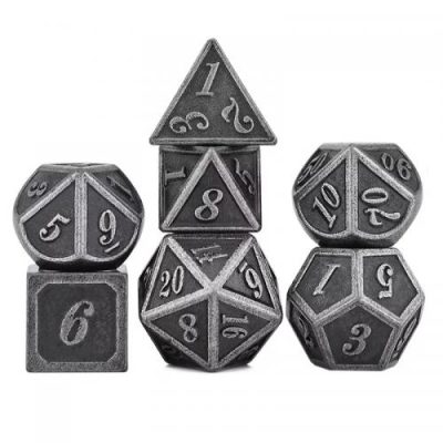 Dés Métal - Outlined Silver