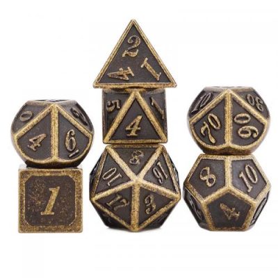 Dés Métal - Outlined Gold